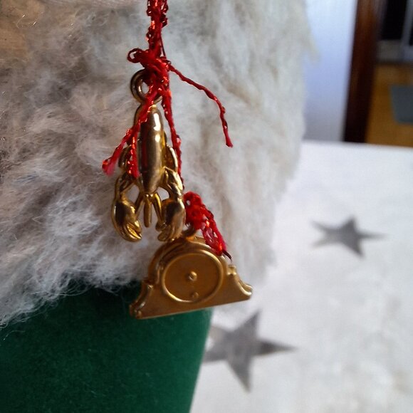 Fire Robin Christmas Cone Puppet Elf Santa Green Velvet Lobster 16" Vermont Made - Picture 10 of 12